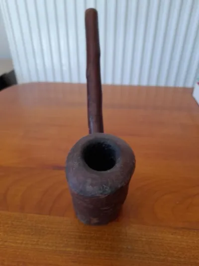 Ancienne pipe en bois artisanale - fait main - Collection - Saint-Satur (18300)