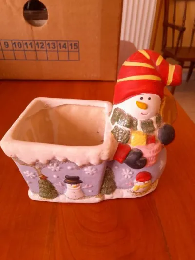 Pot à plante en céramique -bonhomme de neige- - photo 4