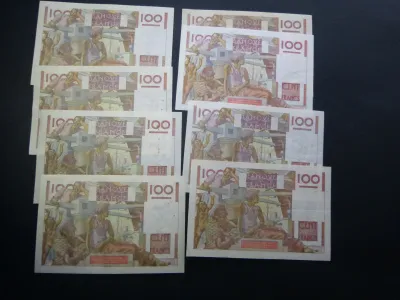 F 28 lot de 15 billets 100 f paysan - photo 4