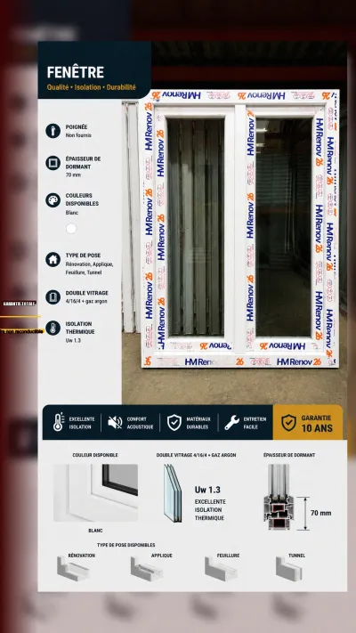 Fenêtre PVC blanche pour petite ouverture - photo 2