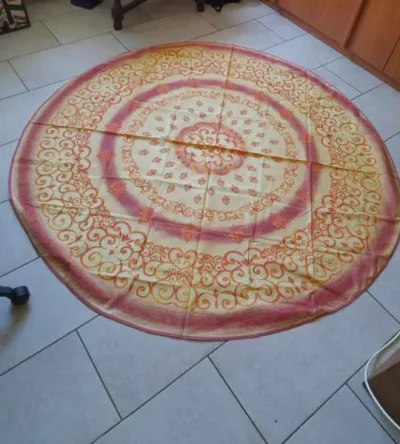 Nappe de table ronde jaune orangé tribal - photo 2