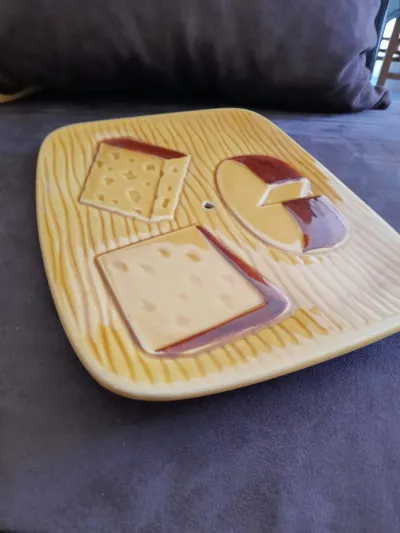 Plateau à fromage en céramique - Trompe l’œil - photo 3