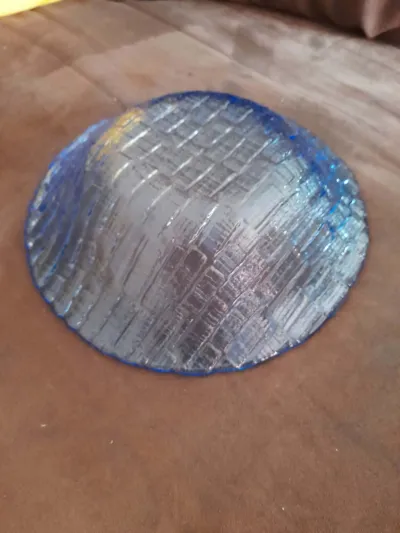 Petit Saladier en Verre épais Bleu Structuré - photo 3
