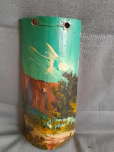 Tuile décorative incurvé - peinture à la main - photo 2