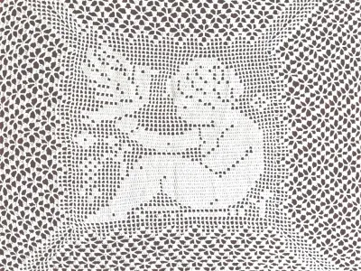 Nappe ronde neuve blanche faite main au crochet 28 - Linge de Maison - Paris 16e Arrondissement (75016)