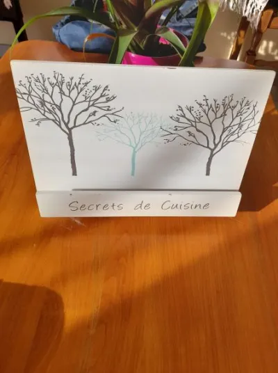 Porte livre de cuisine sur pied en bois - photo 2