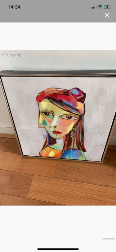 4 tableaux portraits femme toiles 42x42 - photo 2