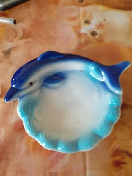 Dauphin en céramique - vide poche - Décoration - Saint-Satur (18300)