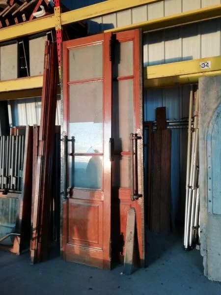 Porte ancienne en chêne et laiton - Collection - Montmaur (11320)