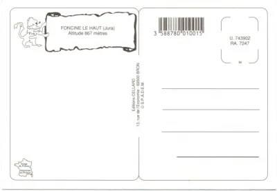 Carte postale foncine le haut, jura france - neuf - photo 2