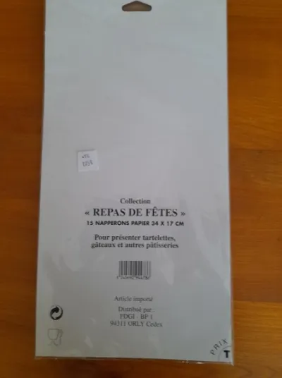 15 napperons papier rectangulaire 34 x 17 cm - photo 2