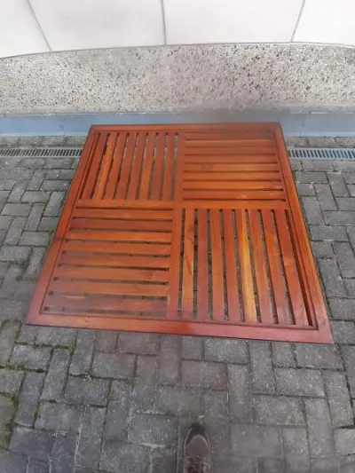 Table de salon carree metal bois - photo 3