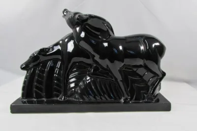 Couple d'antilopes, lemanceau , céramique noire - Collection