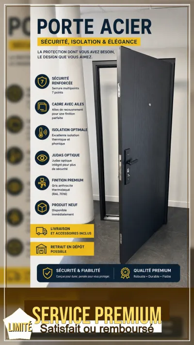 Porte acier aluminium pour local professionnel - photo 2