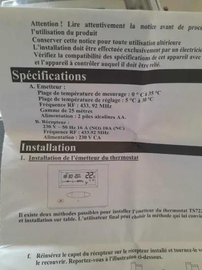 Thermostat programmable à rouleau tactile sans fil - photo 2