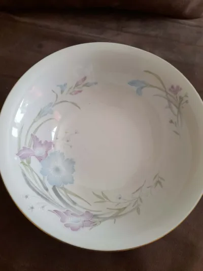 Saladier de Service Rond en Céramique Blanc-Motif - photo 2