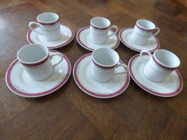 Lot 6 tasses et 6 sous tasses - Collection - Saint-Satur (18300)