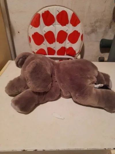 Peluche marionnette eléphant gris - photo 2