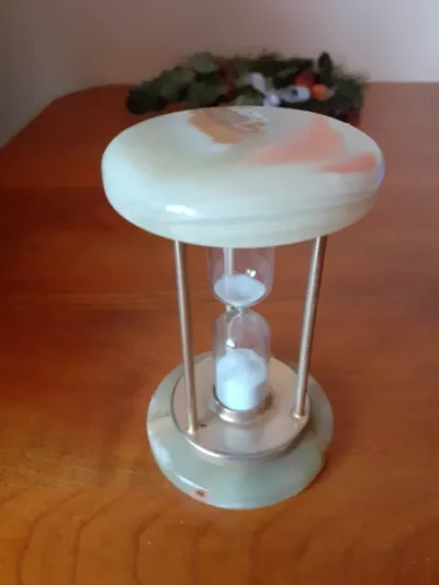 Sablier en verre et pierre - photo 4