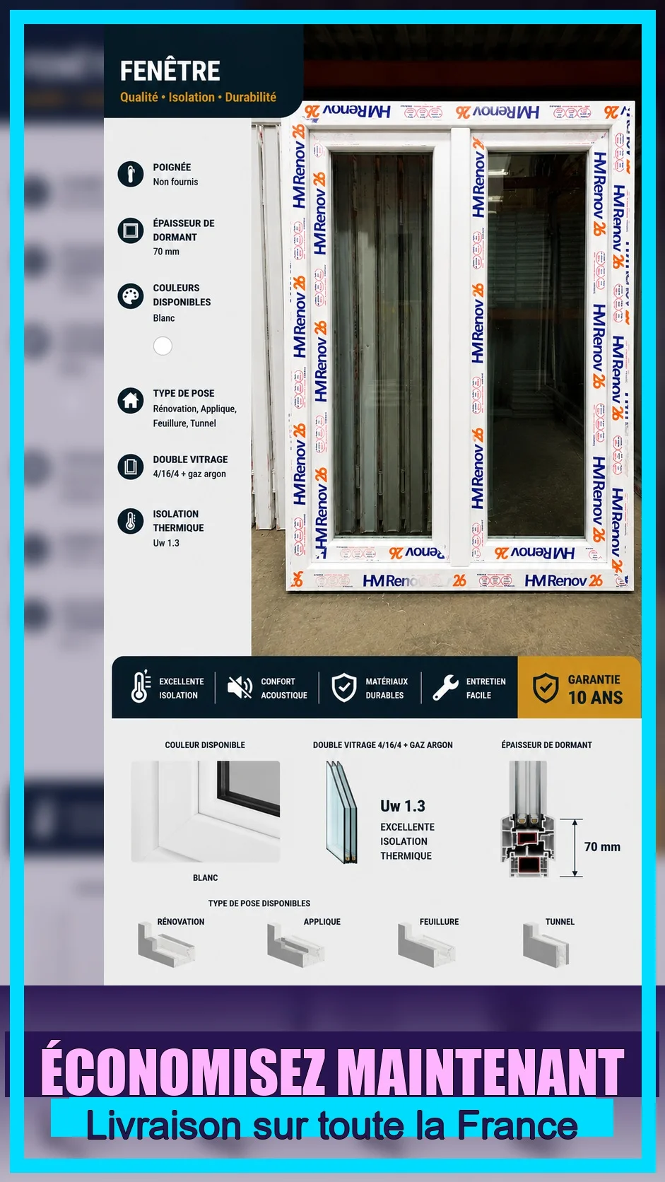 Fenêtre PVC blanche avec livraison en France - Bricolage - Montauban (82000)