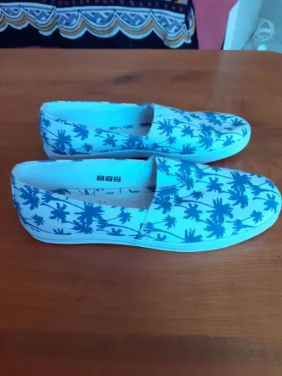 Escarpin plat en toile - photo 4