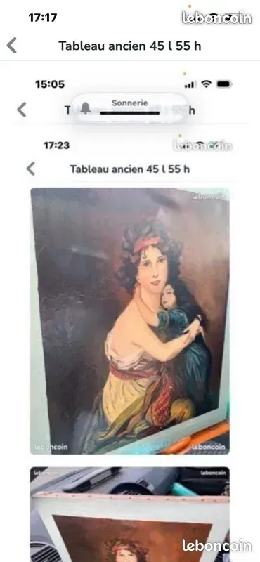 Tableau ancien 45 l 55 h - Collection - Meyzieu (69330)