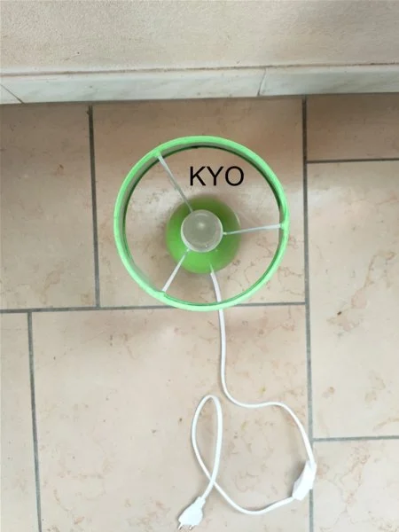 Lampe chevet vert conique cylindre rond design - Décoration - Foncine-le-Haut (39460)