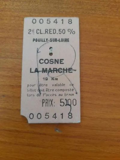 Ancien ticket sncf pouilly sur loire - cosne - photo 2
