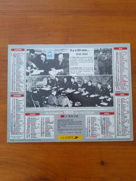 Almanach du facteur 1995 - la poste - Collection - Saint-Satur (18300)