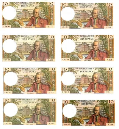 F 62 LOT  DE  14 BILLETS  10 F VOLTAIRE - Collection