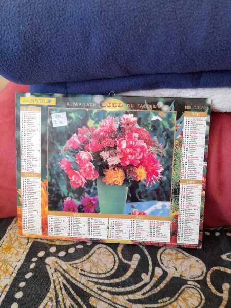 Almanach du facteur 2000 - fleurs - la poste - Collection - Saint-Satur (18300)