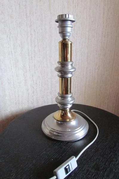 Lampe de salon , étain et métal doré , 1970s - Décoration - Castres (81100)