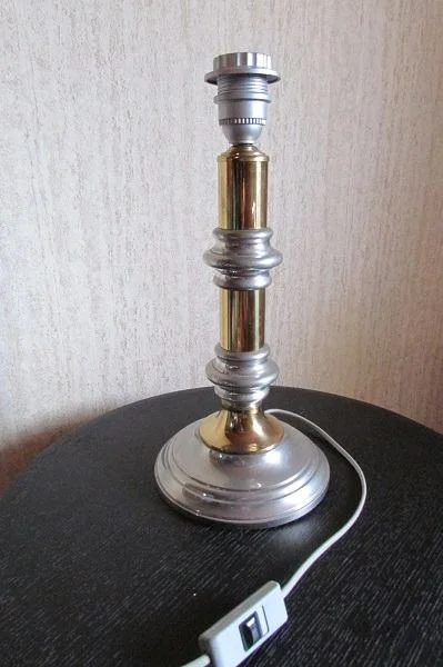 Lampe de salon , étain et métal doré , 1970s - Décoration - Castres (81100)