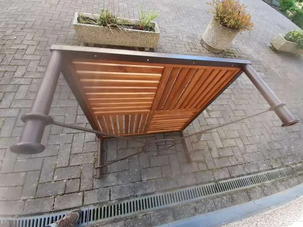 Table de salon carree metal bois - Meubles - Auderghem (1160)