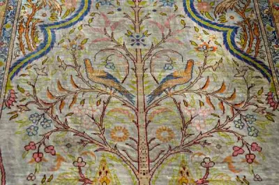 Tapis hereke, soie sur soie, arbre de vie - photo 4