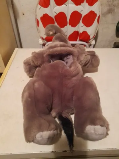 Peluche marionnette eléphant gris - photo 3