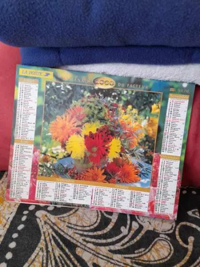 Almanach du facteur 2000 - fleurs - la poste - photo 4