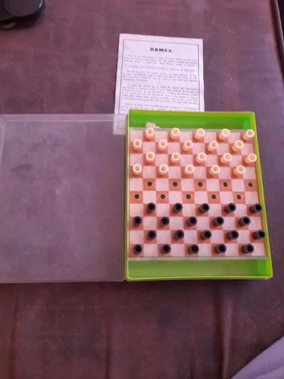 Jeu  de Dame de  Voyage en Plastique - Vintage - Jeux & Jouets