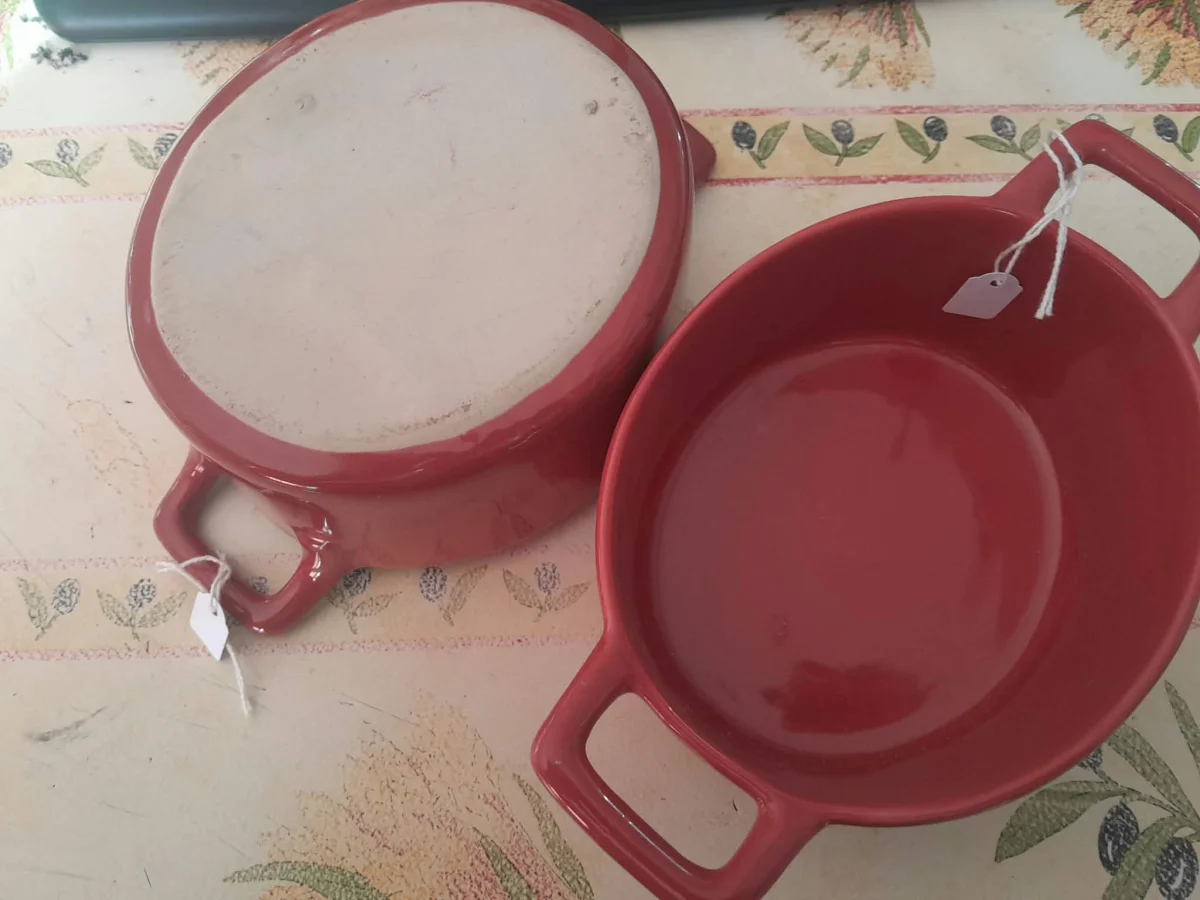 2 Mini Plat de Cuisson en Céramique Rouge - Arts de la Table - Saint-Satur (18300)
