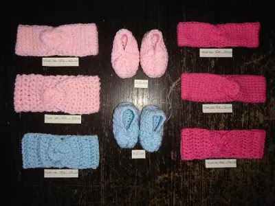 Chausson bebe ou headband crochet fait main neuf - Enfants & Bébés - Sochaux (25600)