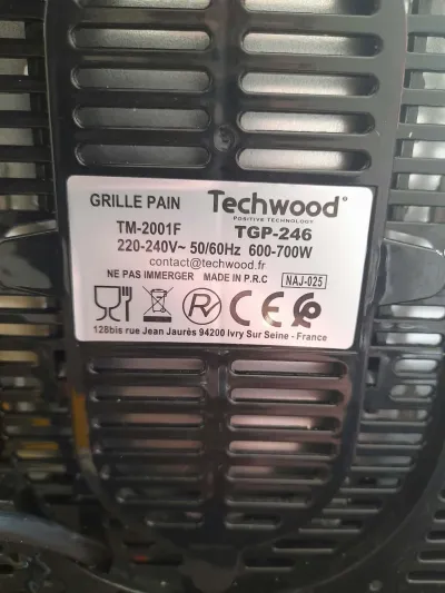 Techwood - Grille Pain Noir deux fentes - photo 4