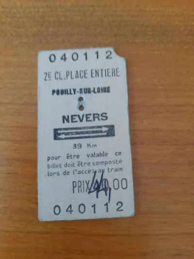 Ancien ticket sncf pouilly sur loire - nevers - photo 3
