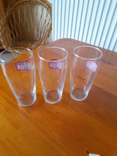 Lot 3 verres publicitaire à bière vega - photo 2
