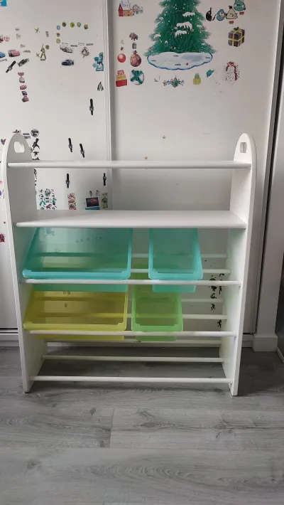 MEUBLE RANGEMENT BOIS BLANC ENFANTS AVEC 4 BACS - Meubles - Bussy-Saint-Georges (77600)