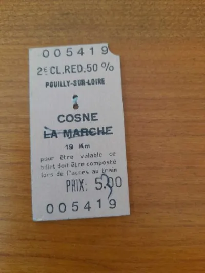 Ancien ticket sncf pouilly sur loire - cosne - photo 2