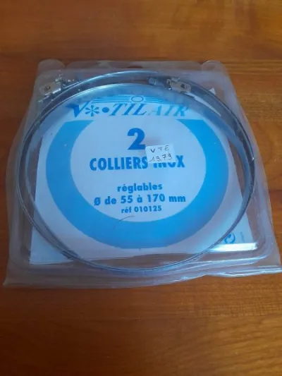 1 paquet de 2 colliers inox réglable 55 à 170 mm - Bricolage - Saint-Satur (18300)