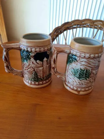 2 chopes à bière en grès - - photo 4