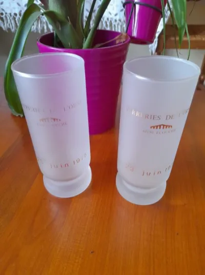 2 grands verres publicitaire verreries de l'orne - photo 4