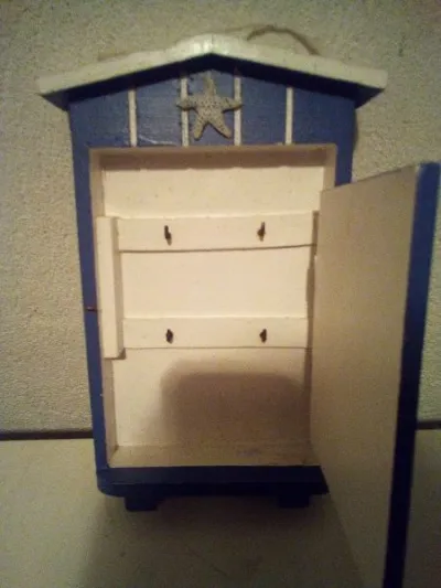 Boite à clés en bois - thème mer - photo 2