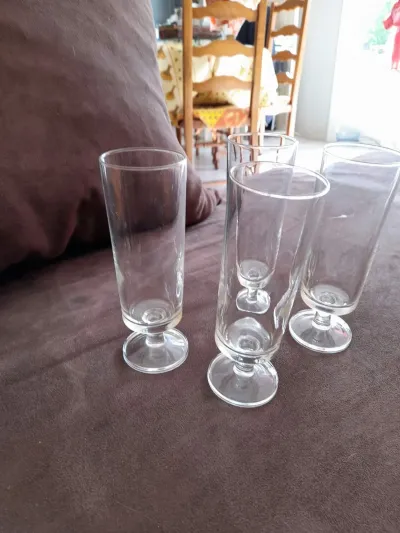 Lot 4 Flûtes à champagne Transparentes - Vintage - photo 2